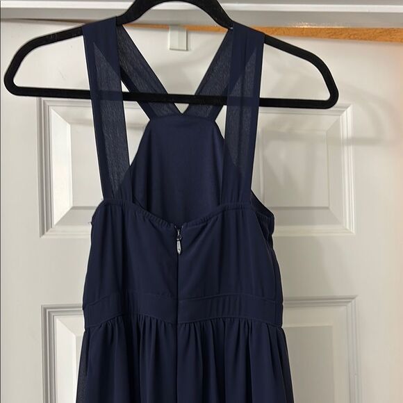 Lulu's Navy Blue Halter Maxi Sundress - Picture 3 of 9